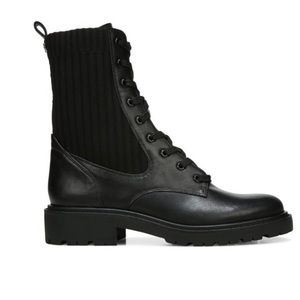Sam Edelman Lydell Lug Sole Leather & Knit Combat Boots